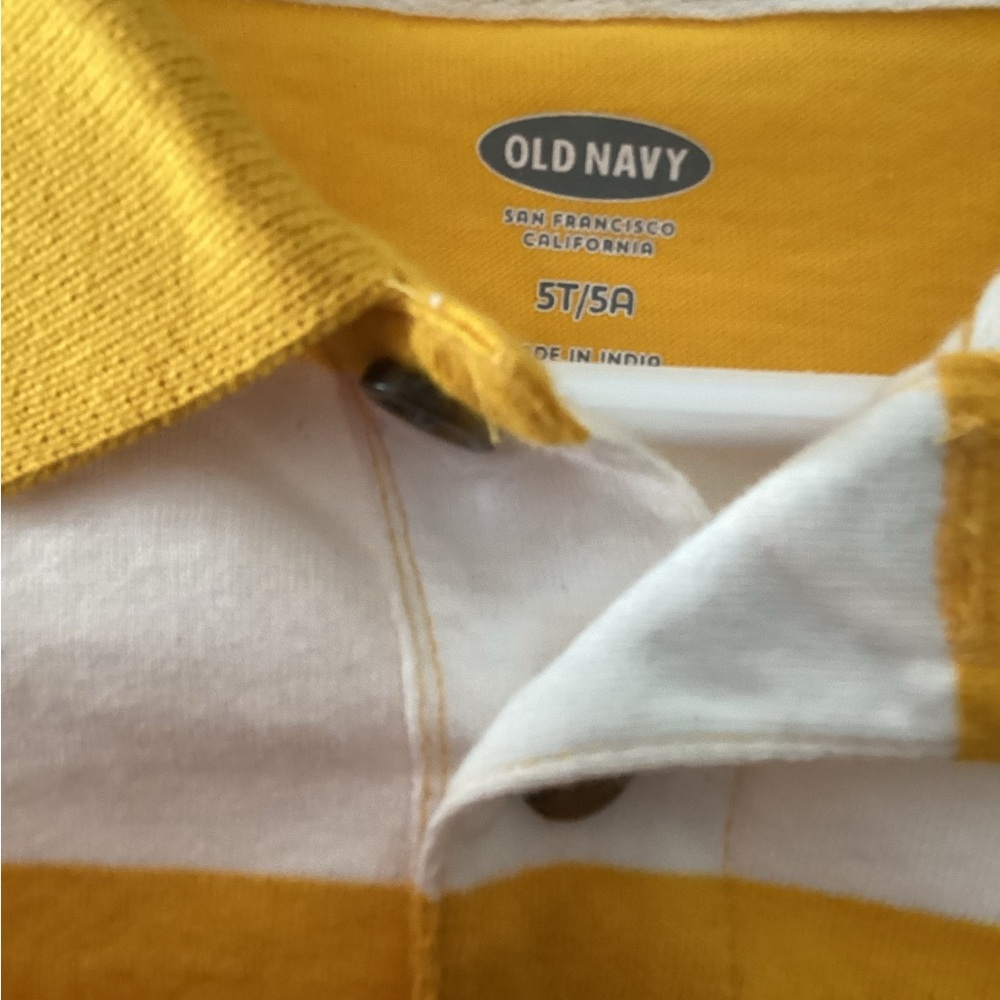 Old Navy Yellow and White Striped Shirt - Picture 3 of 5